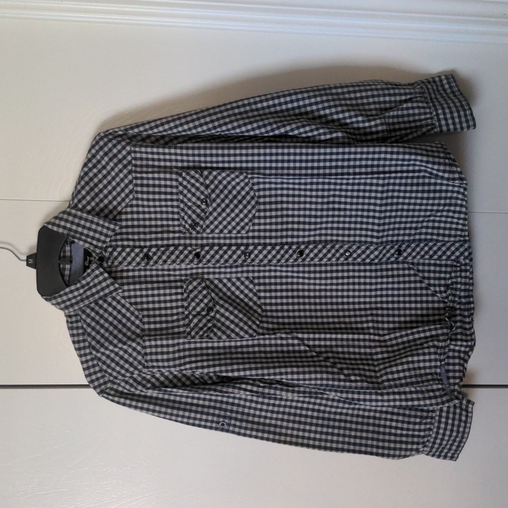 Mens English Laundry L/S Button Front Shirt Small (S) Squares - Cotton, snaps